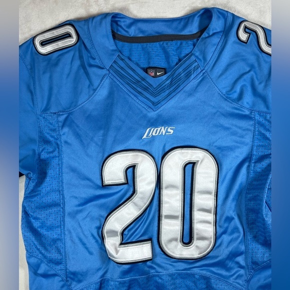 NFL Nike Detroit Lions 20 Barry B. SANDERS Size 44 Blue On-Field Jersey - Picture 5 of 9